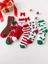 Load image into Gallery viewer, Merry n&#39; Brite Fuzzy Christmas Socks (Kiddies)
