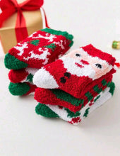 Load image into Gallery viewer, Merry n&#39; Brite Fuzzy Christmas Socks (Kiddies)
