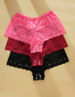 Plus Lace Boy Shorts (3 Pack)