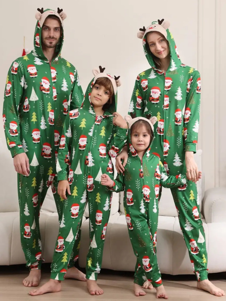 Santa & Christmas Tree Onesie Pajamas