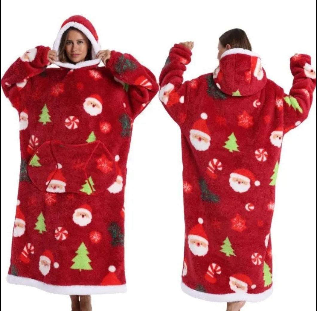 Santa Hooded Christmas Blanket
