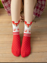 Load image into Gallery viewer, Fuzzy Ears Christmas Socks
